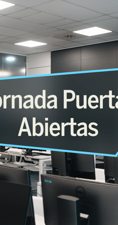 un letrero en el que se ve escrito jornada de puertas abiertas