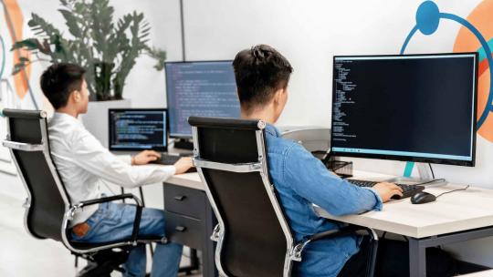 Programadores web trabajando