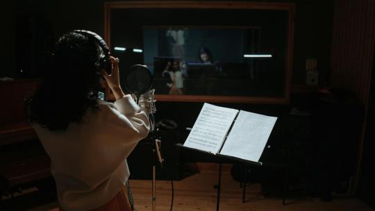 Composición musical en un estudio