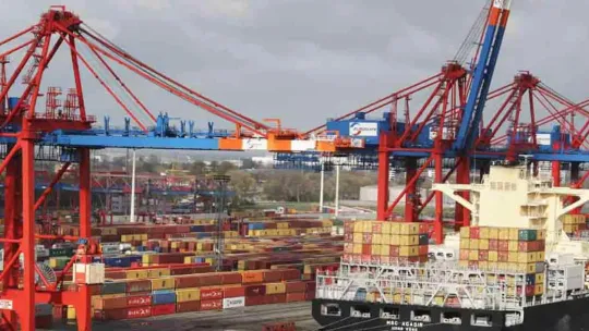 Grandes buques con contenedores en un puerto. Un ejemplo de salida profesionales para quienes deciden estudiar Transporte y Logística.