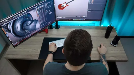 Animador 3d trabajando en un proyecto