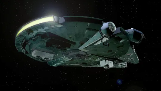 Nave espacial creada con efectos especiales