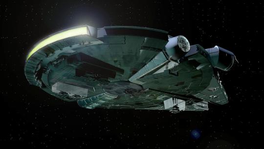 Nave espacial creada con efectos especiales