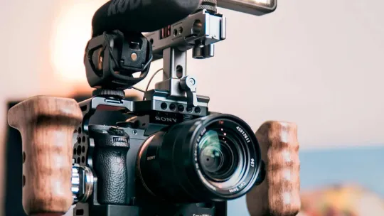 Cámara de vídeo grabando