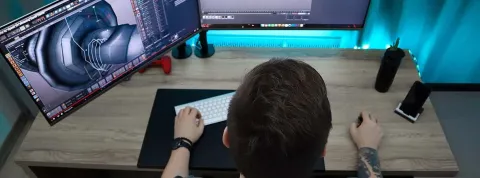 Animador 3d trabajando en un proyecto