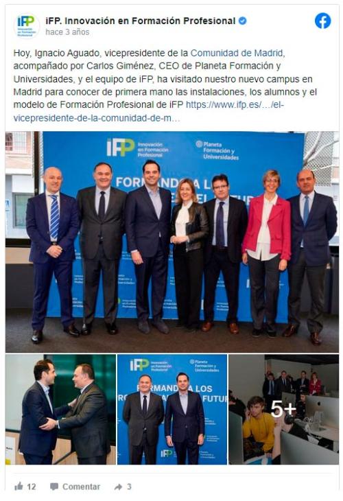 Visita del vicepresidente de la Comunidad de Madrid al nuevo campus de ifp en Madrid